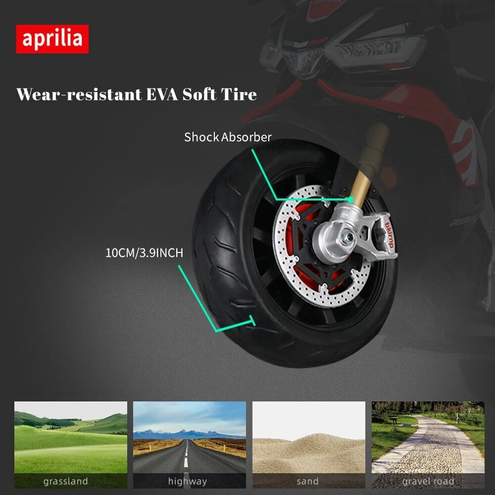 Aprilia 24V Kids Electric Motorbike with Dual 150W BLDC Motors - Speeds up to 12MPH - Image 9