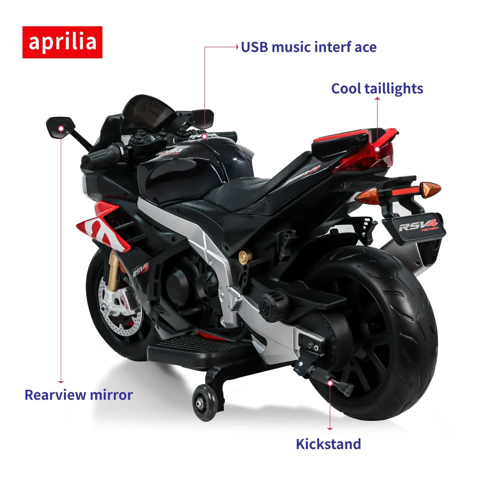 24V Kids Electric Dirt Bike Motorcycle with LED Lights and 10mph Speed - Image 4