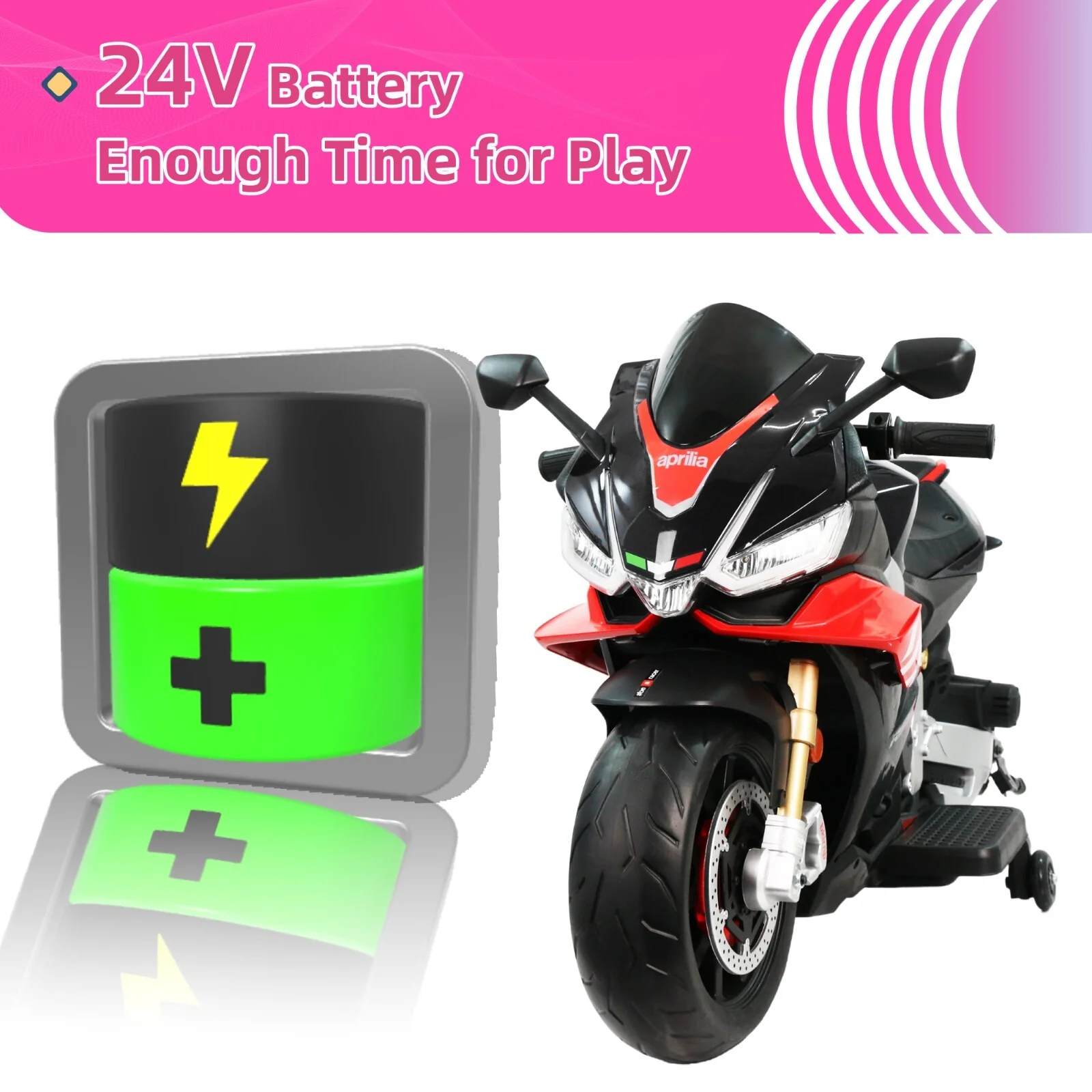 24V Kids Electric Dirt Bike Motorcycle with LED Lights and 10mph Speed - Image 8