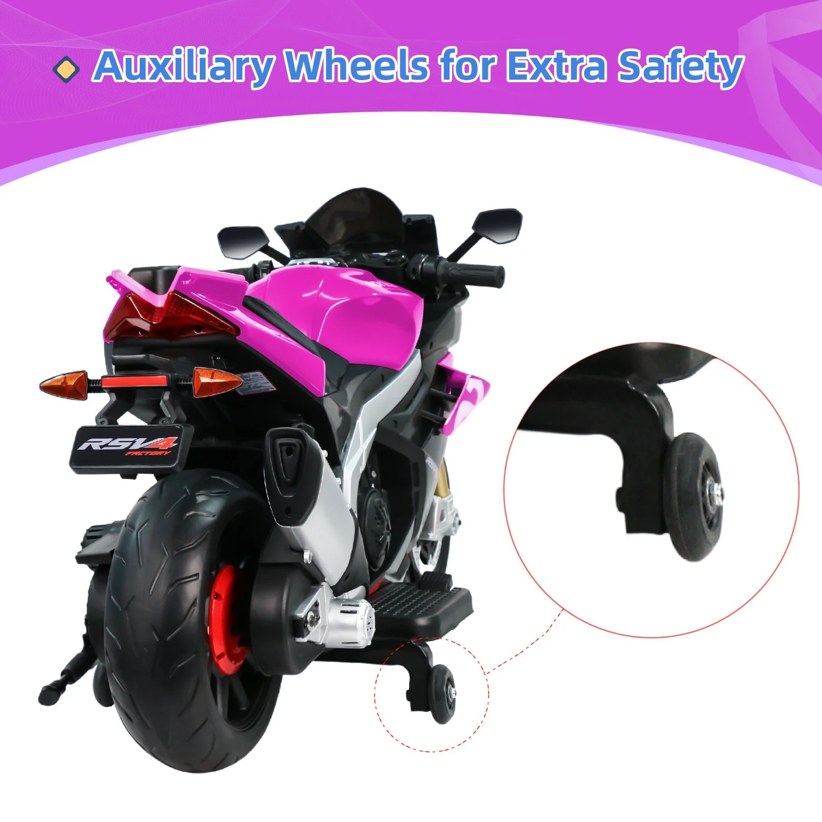 24V Kids Electric Dirt Bike Motorcycle with 10mph Speed and Bluetooth Music - Image 5