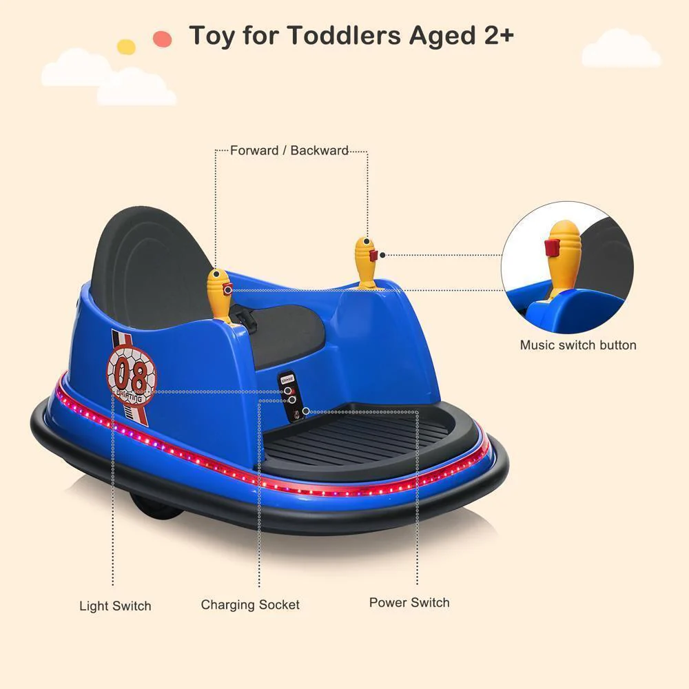 ASTM-certified Electric 6V Ride On Bumper Car with Remote Control for Kids in 2 Color Options - Image 9