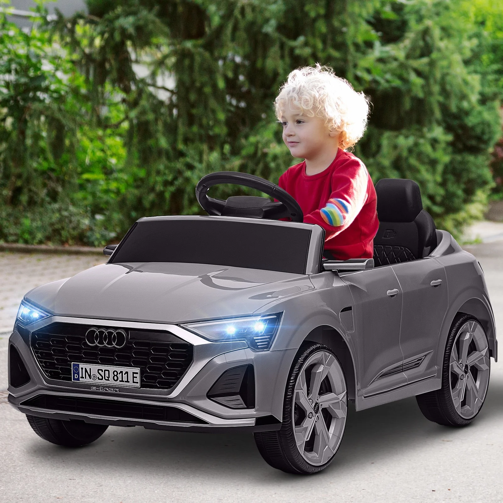 12V Licensed Audi Q8 e-tron Sportback Kids Electric Ride-On Car Gray