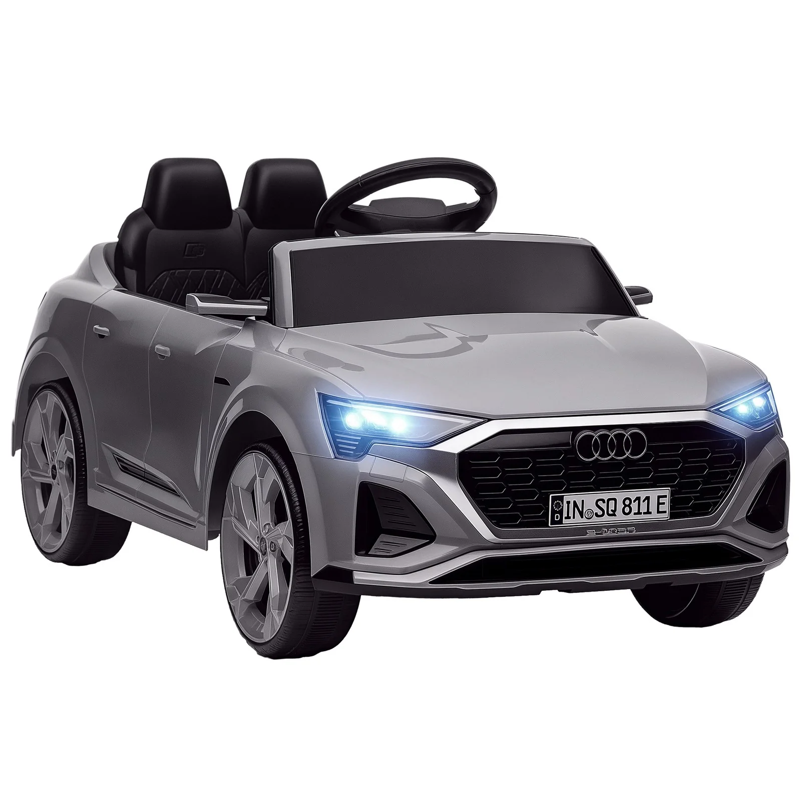 12V Licensed Audi Q8 e-tron Sportback Kids Ride-On Car Gray - Image 12