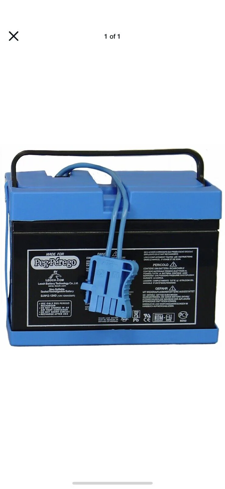 Authentic Peg Perego 12V Battery Replacement - Model IAKB0501 - Image 2