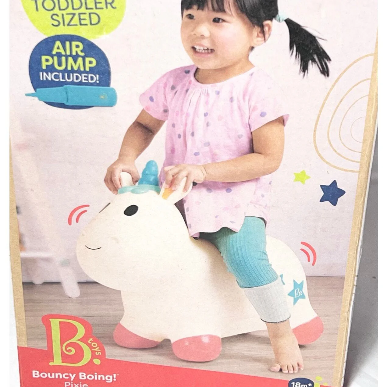 Ride-On Unicorn Hopper Toy with Air Pump Included for Ages 18 Months and Up - Image 2