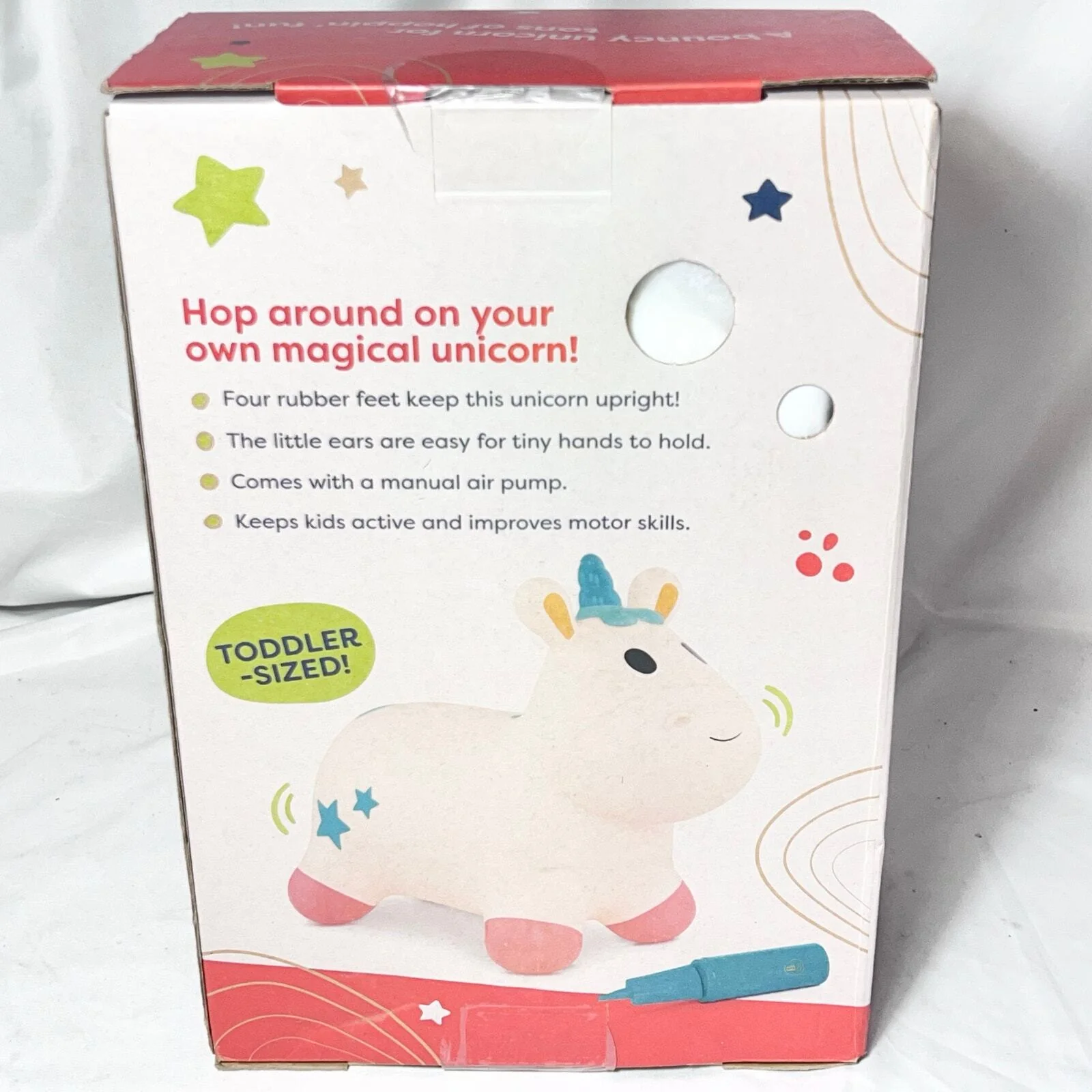 Ride-On Unicorn Hopper Toy with Air Pump Included for Ages 18 Months and Up - Image 3