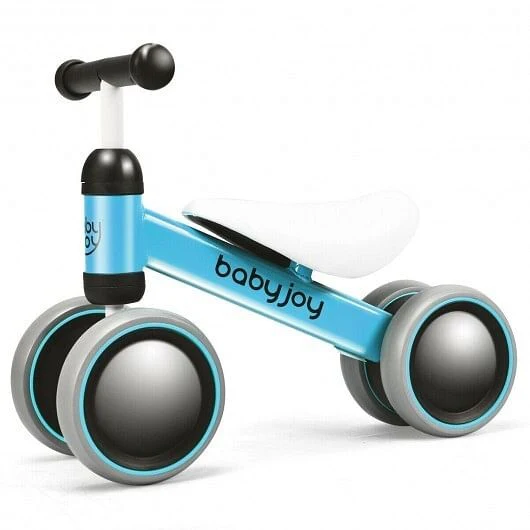 Toddler Balance Bike for 2-Year-Old Boys and Girls, No Pedals, 4-Wheel Blue Design - Image 5