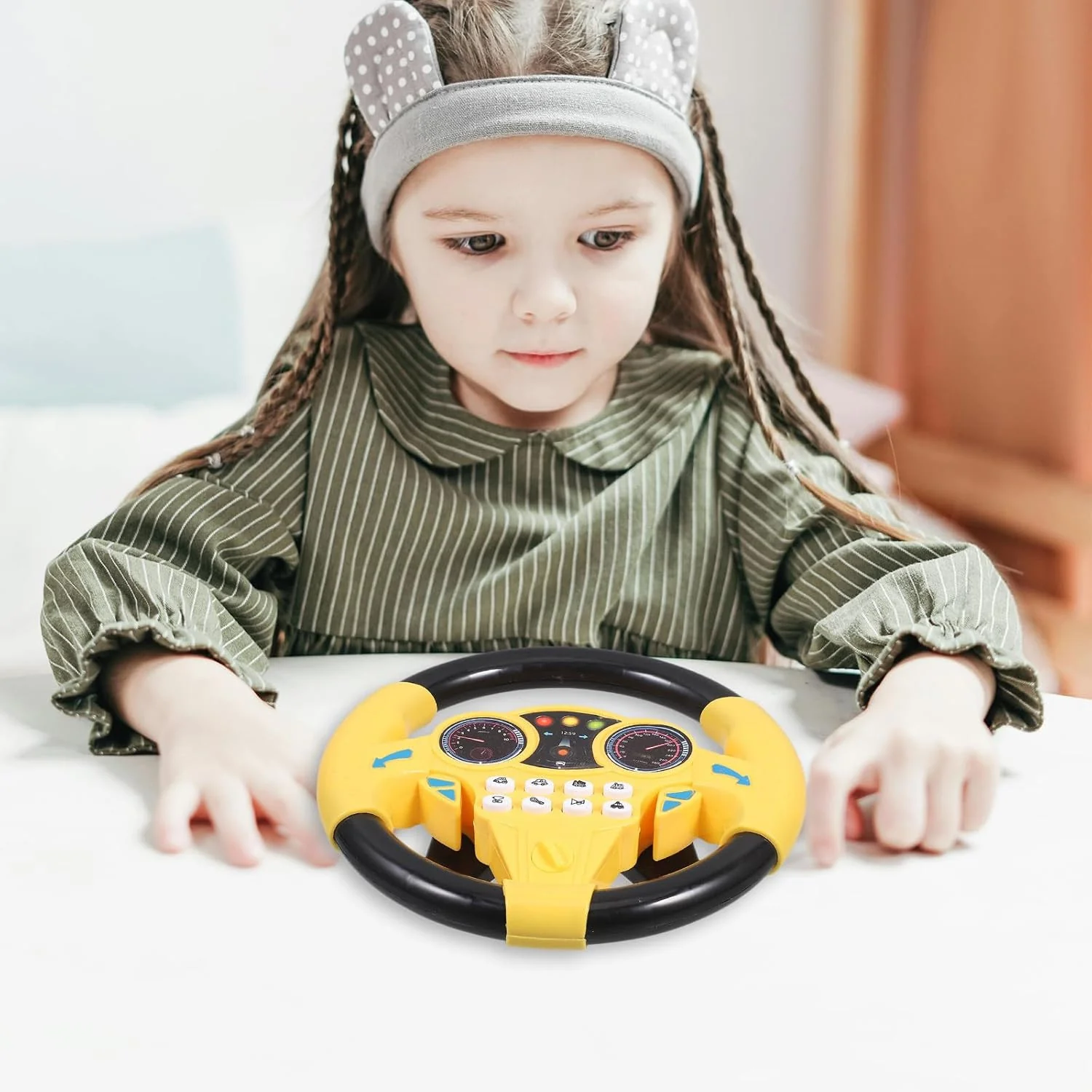 Baby Steering Wheel Toy with Simulated Driving Controller and Sound Effects - Image 3