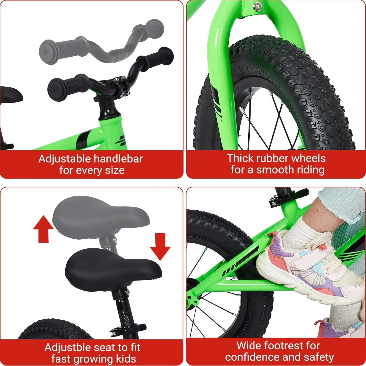 Lightweight Toddler Balance Bike with Adjustable Handlebar and Seat - Image 22