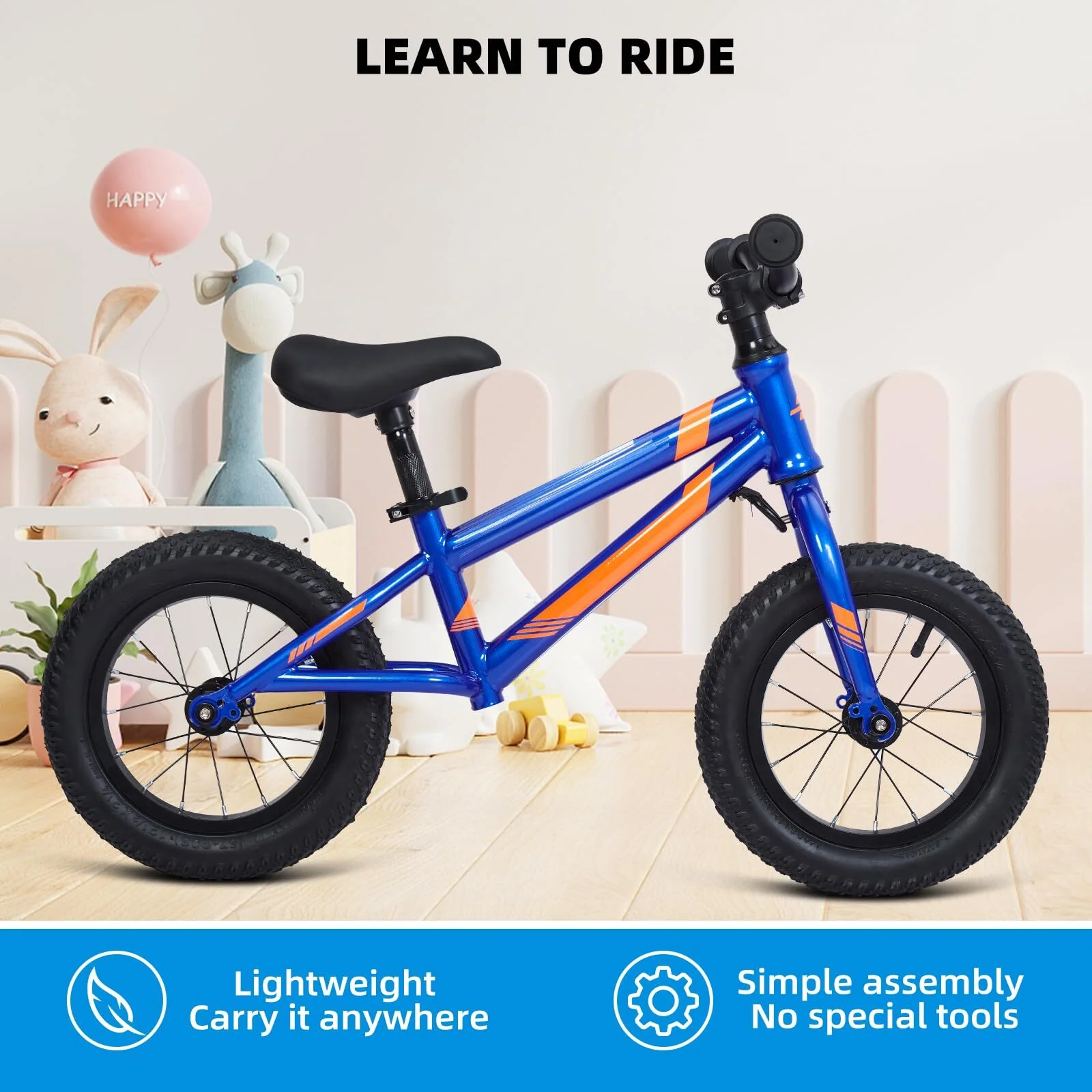 Lightweight Toddler Balance Bike with Adjustable Handlebar and Seat - Image 3