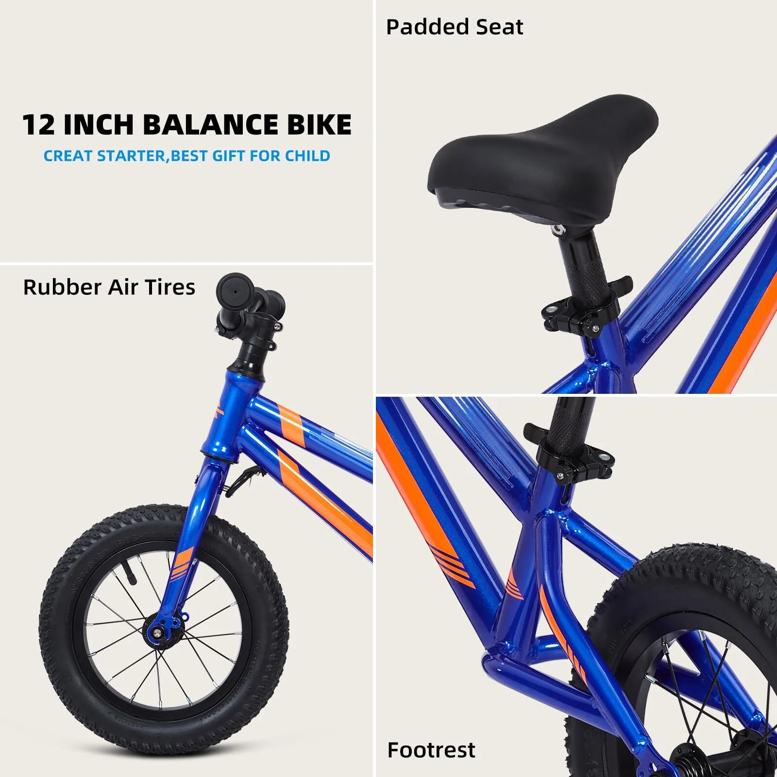 Lightweight Toddler Balance Bike with Adjustable Handlebar and Seat - Image 6
