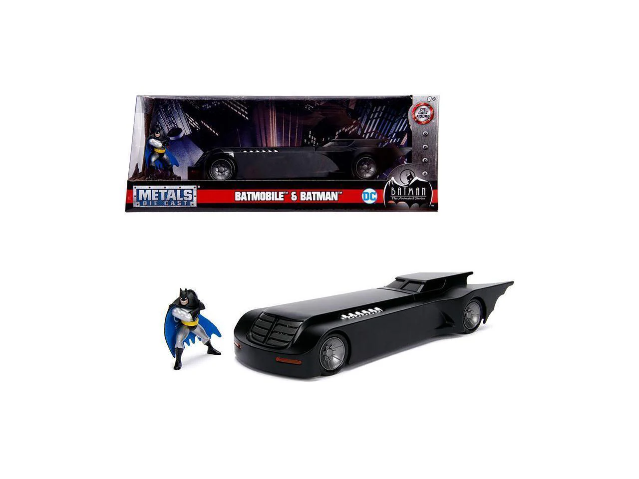 1/24 Scale Diecast Batmobile with Batman Figure from Animated DC Comics Series - Image 5