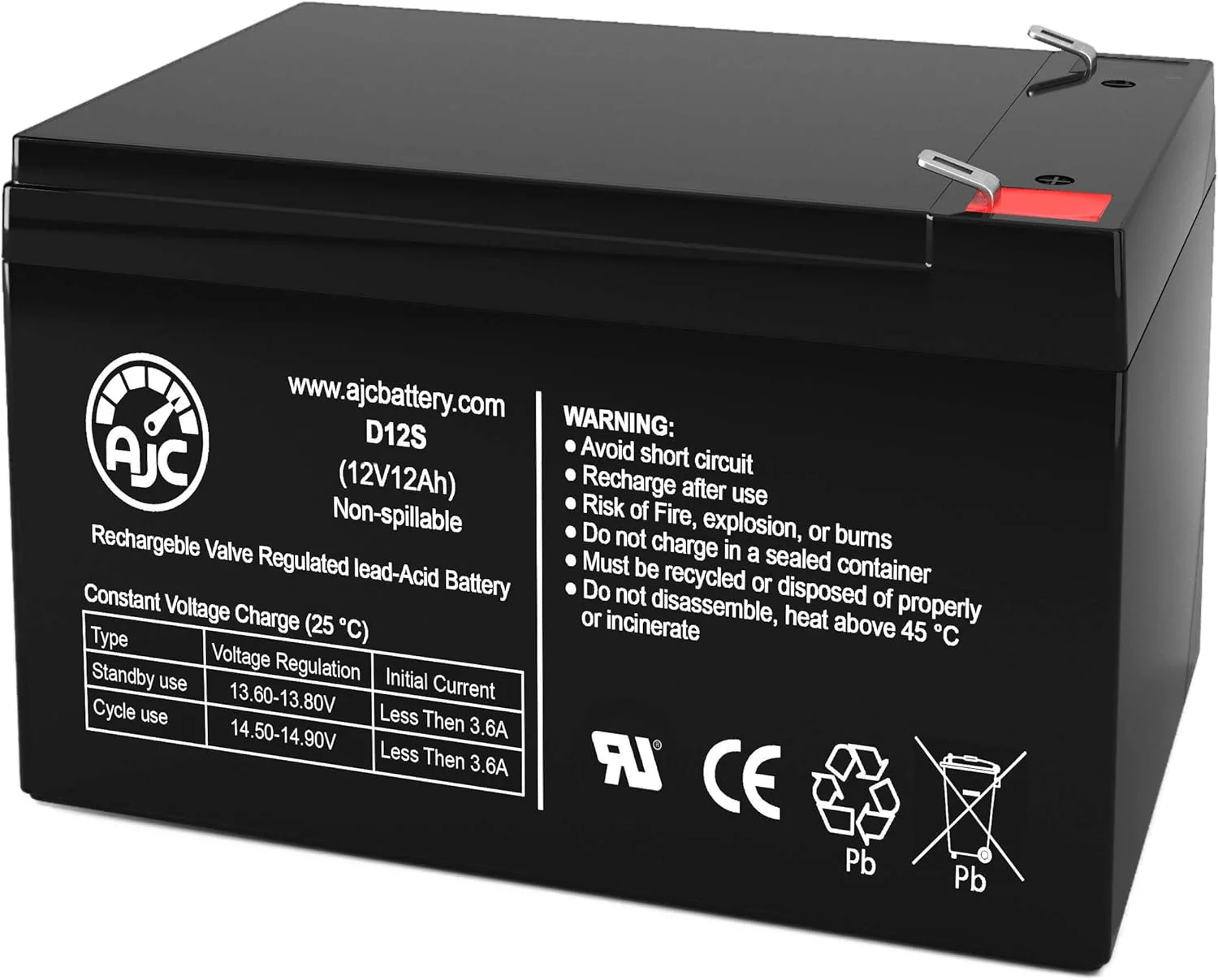 12V 12Ah Rechargeable Battery Compatible with Ram 3500 Red Fire Truck Ride-On Toy KT1189WMDS