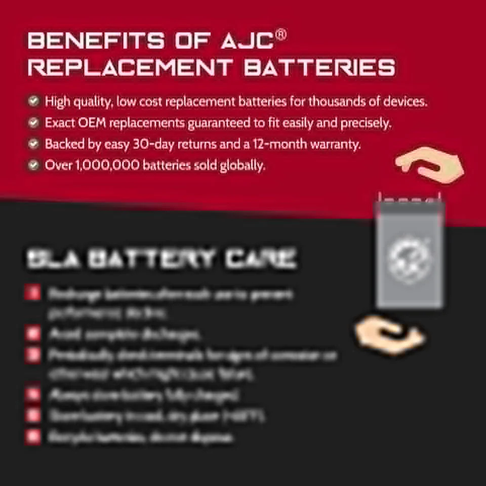 12V 12Ah Rechargeable Battery Compatible with Ram 3500 Red Fire Truck Ride-On Toy KT1189WMDS - Image 5