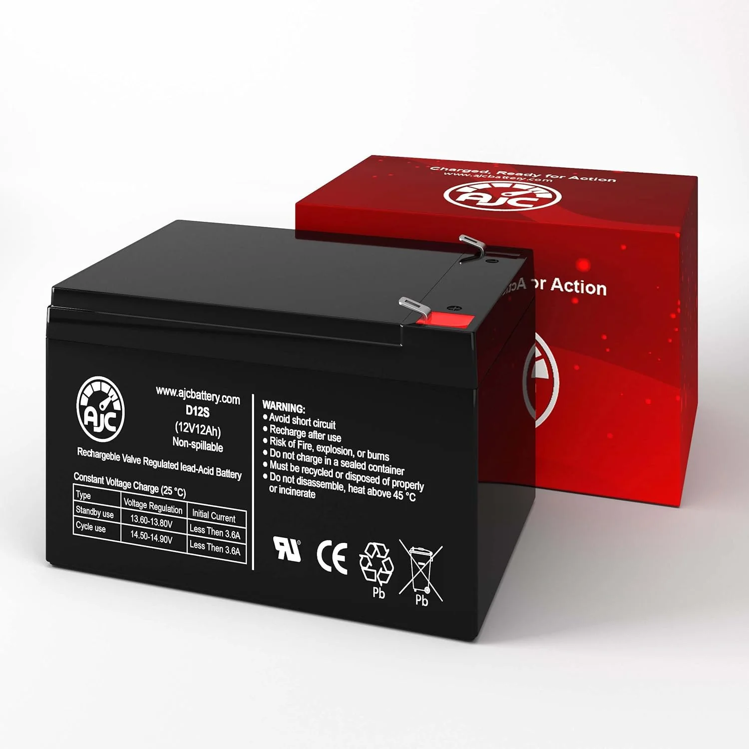 12V 12Ah Rechargeable Battery Compatible with Ram 3500 Red Fire Truck Ride-On Toy KT1189WMDS - Image 2