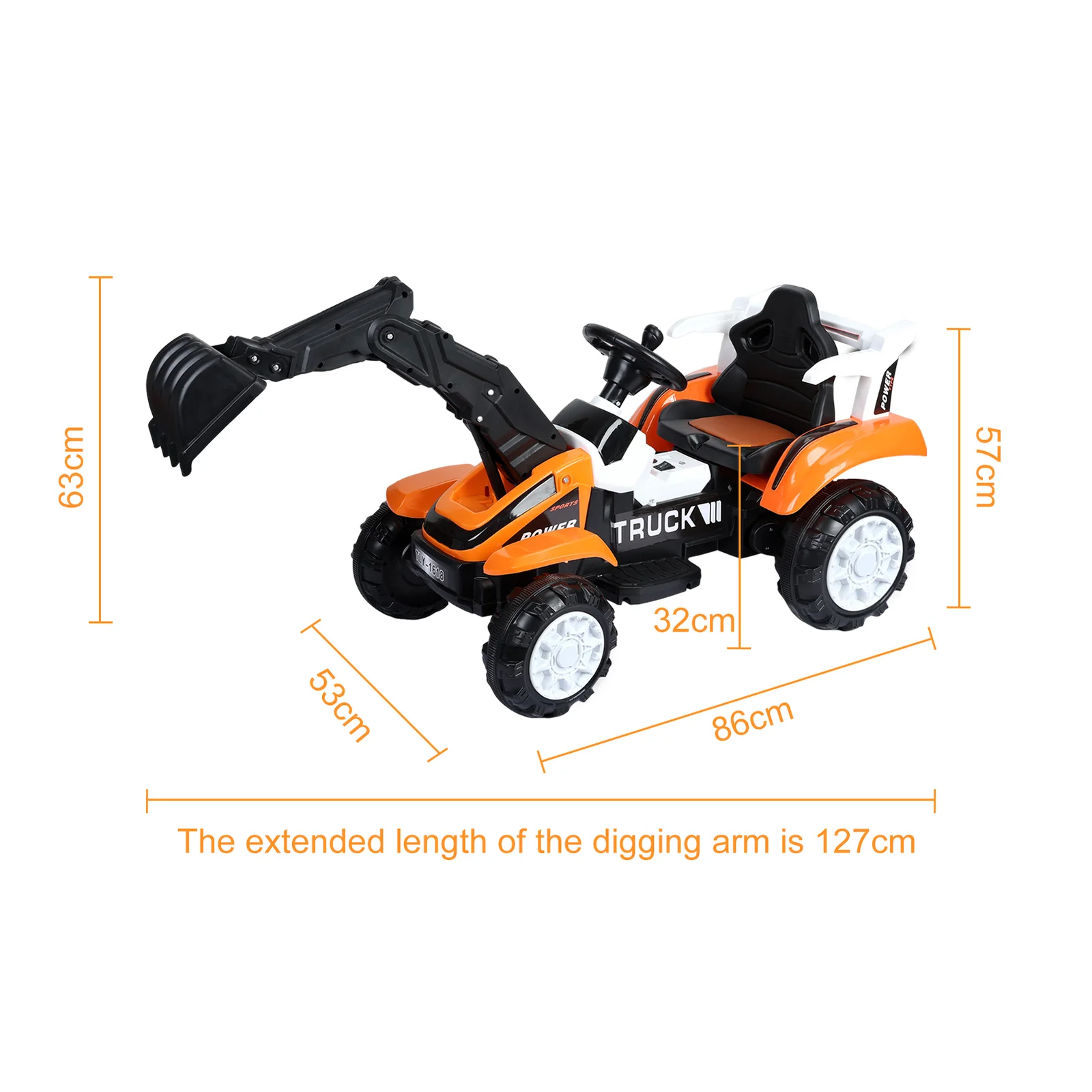 Battery-Powered Electric Red Digger Construction Vehicle Toy for Kids - Image 7