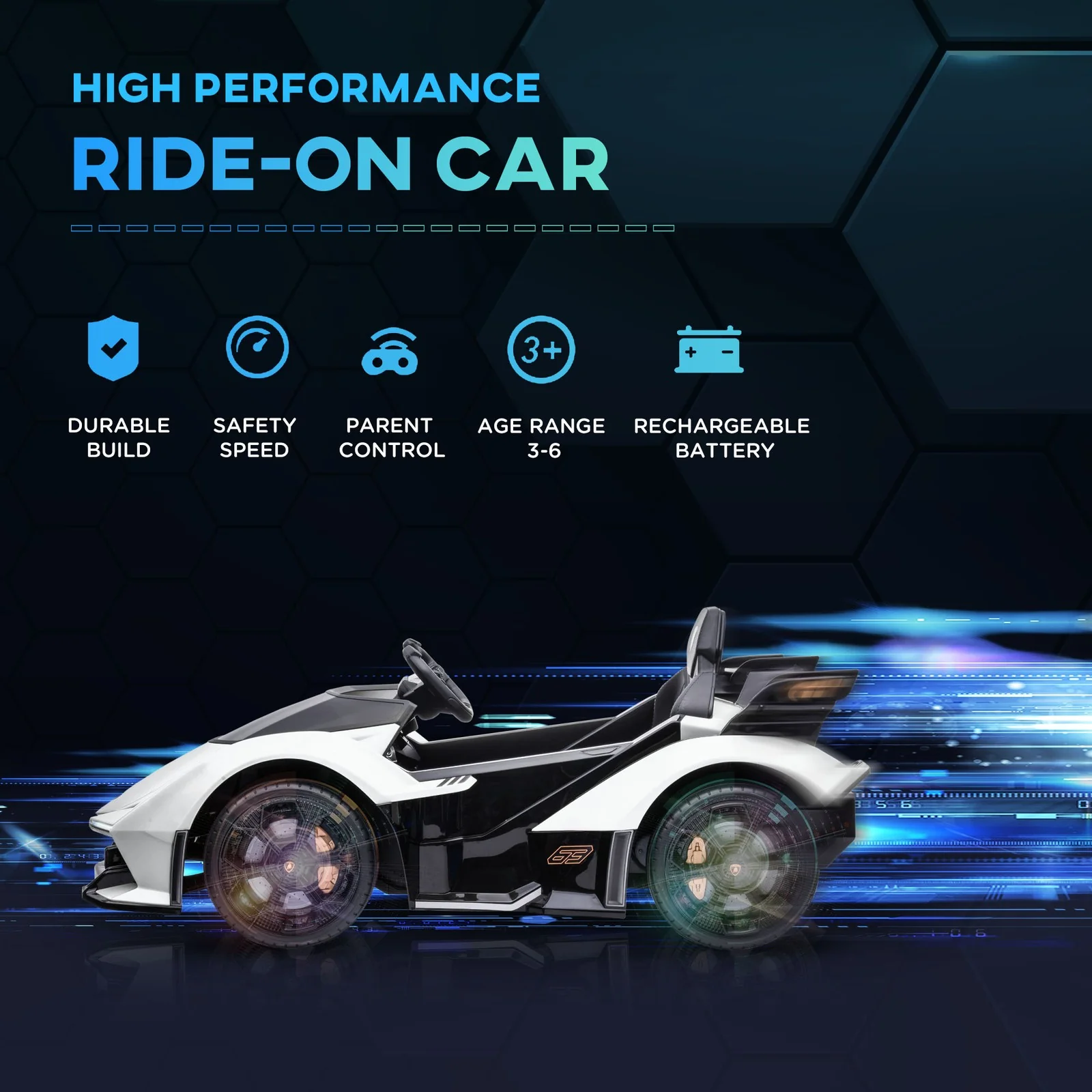 Battery-Powered Ride-On Toy for Kids 3-6 Years with Remote Control, Suspension, and Music - Image 8