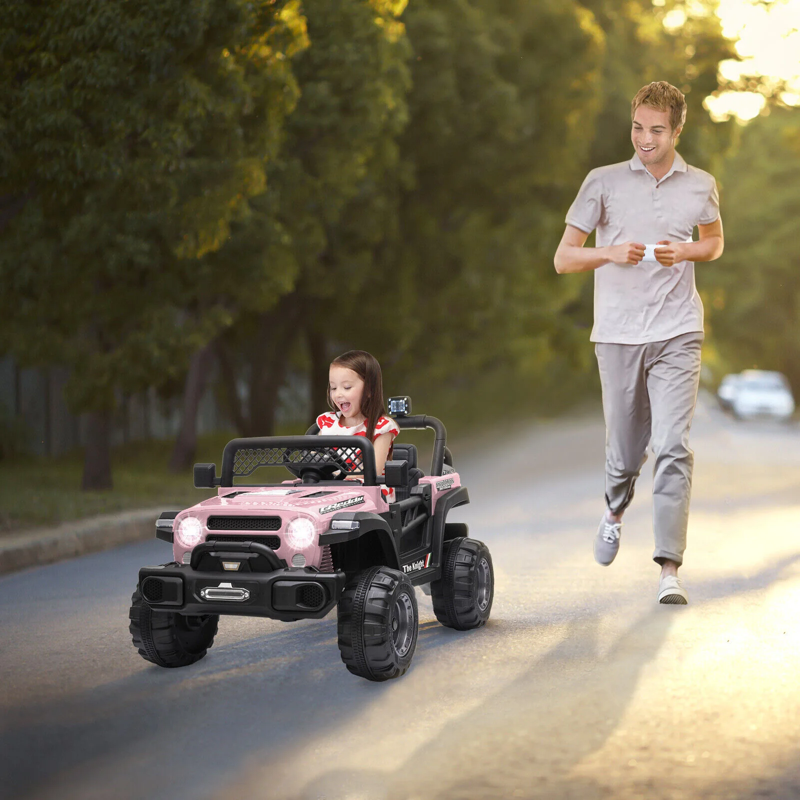BBH-016 Dual Drive 12V 4.5A.h 2.4G Remote Control Pink Off-Road Vehicle - Image 9