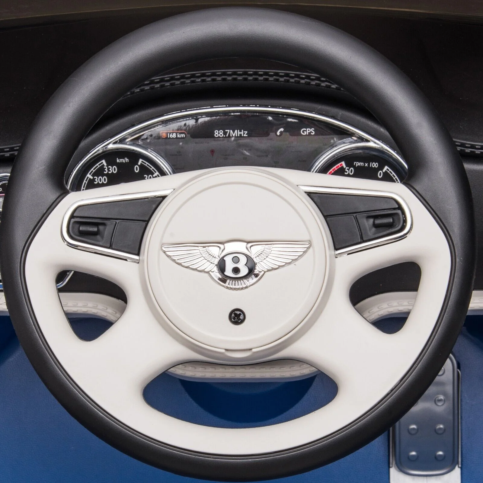 Bentley Mulsanne Licensed Electric Ride On Car for Kids - Blue+Grey - Image 8