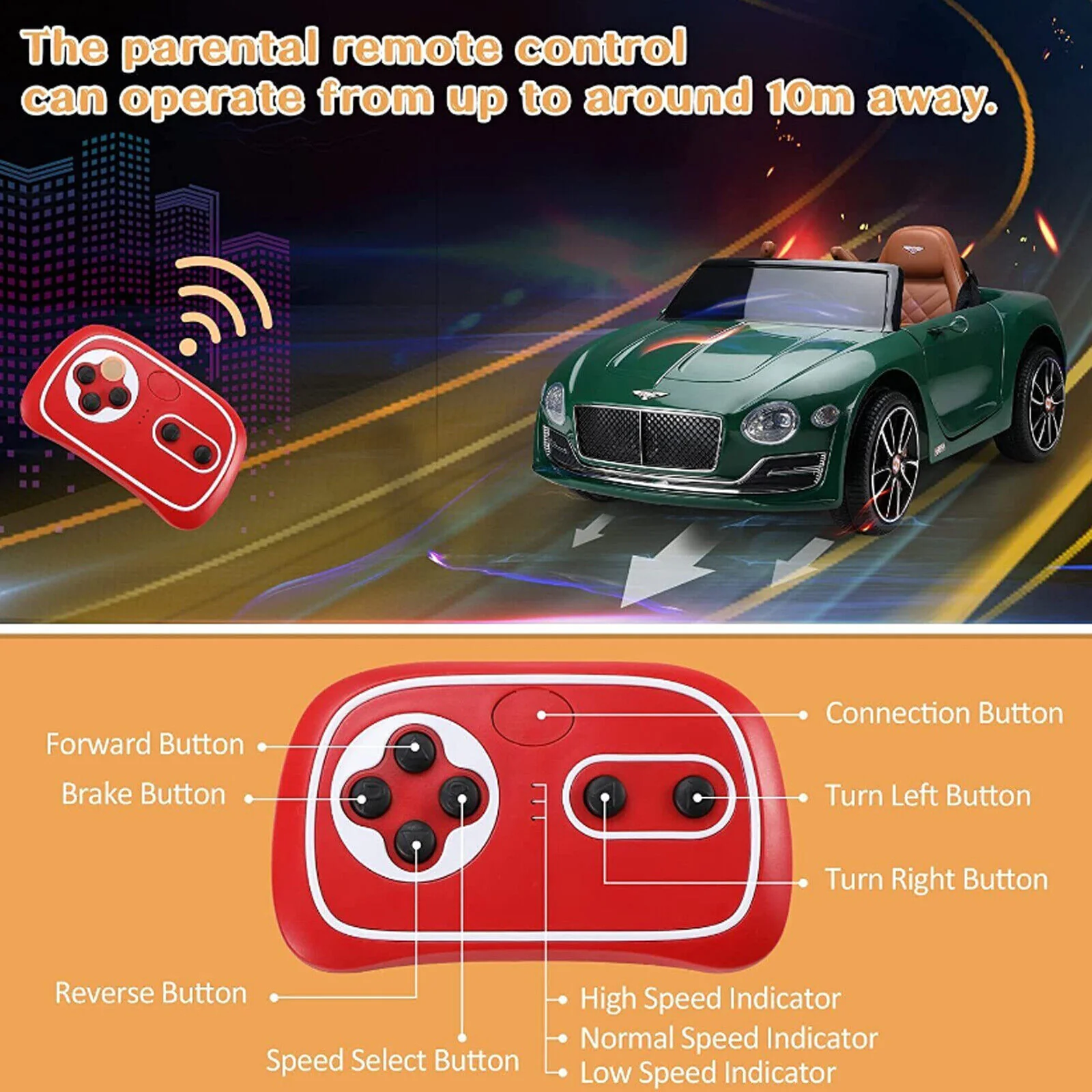 Bentley Style 12V 2.4G Kids Electric Car Ride-on Toy with Remote Control - Image 34