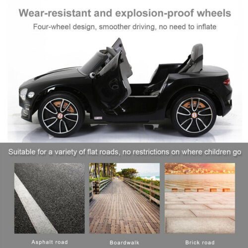 BENTLEY Style 12V Electric Kids Ride On Car Racer with Double Seats Control in Black - Image 6