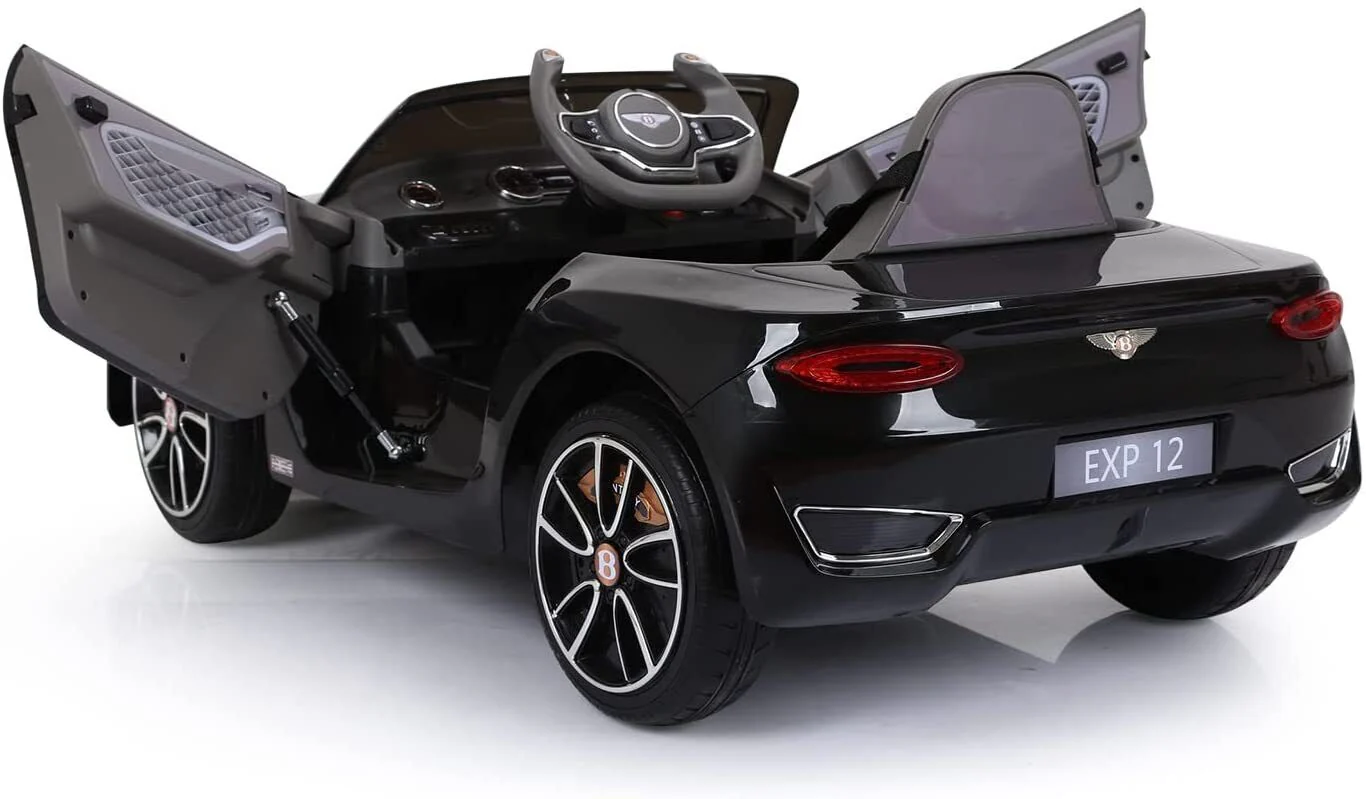 BENTLEY Style 12V Electric Kids Ride On Car Racer with Double Seats Control in Black - Image 9