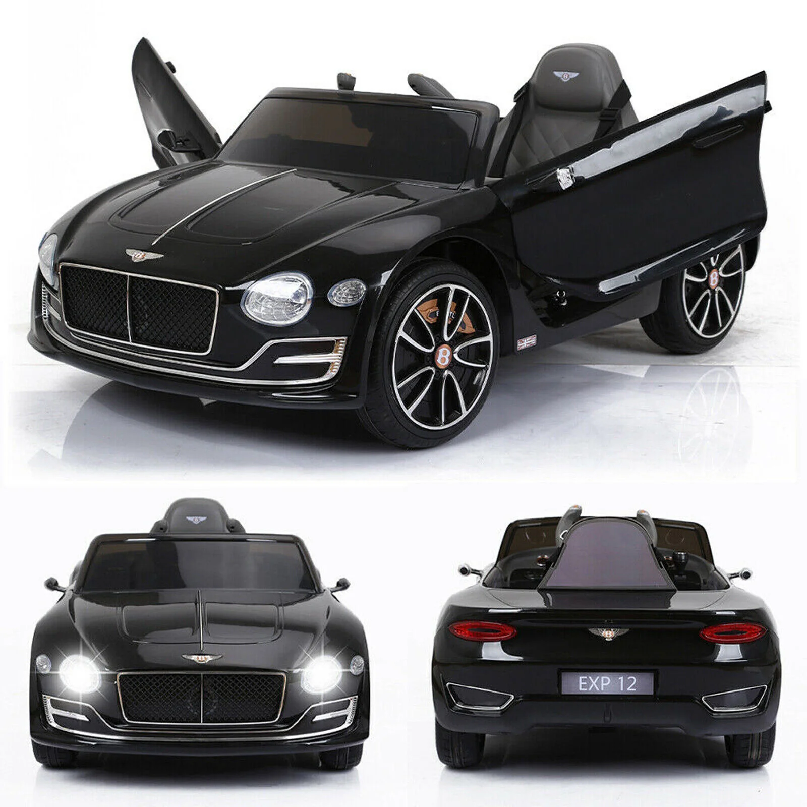 Bentley Style 12V Electric Ride On Toy Car with Remote Control and LED Lights - Image 7