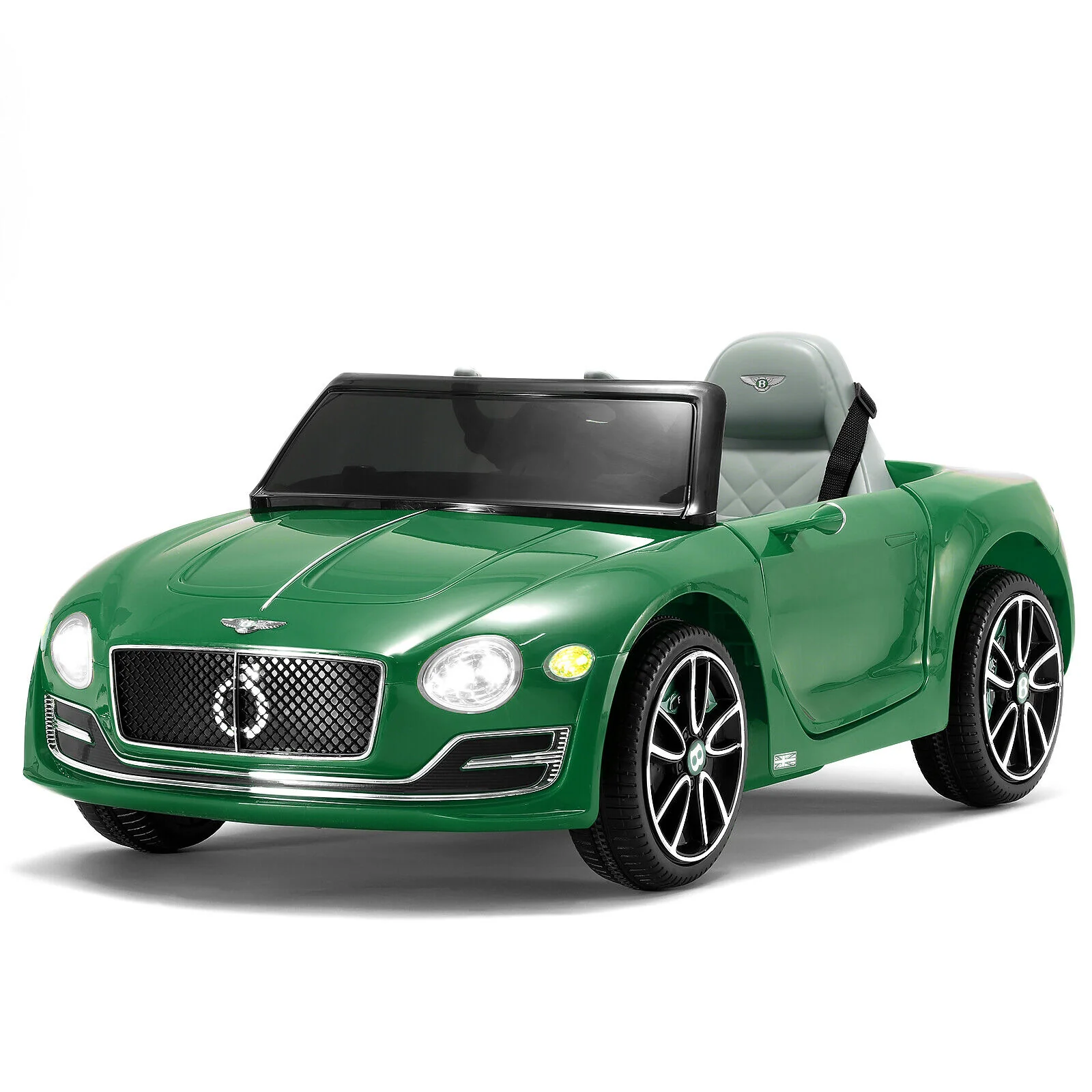 Bentley Style 12V Electric Ride-On Toy Car with Remote Control and LED Lights - Green - Image 13