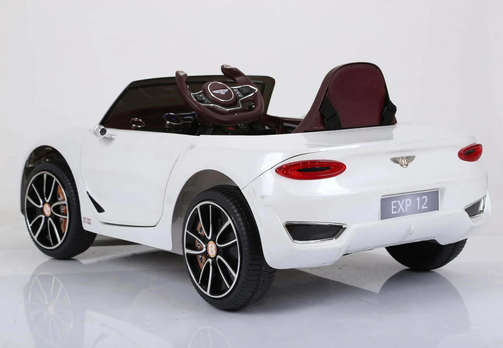 Bentley Style 12V Kids Ride On Car with Remote Control - Black/White - Image 10