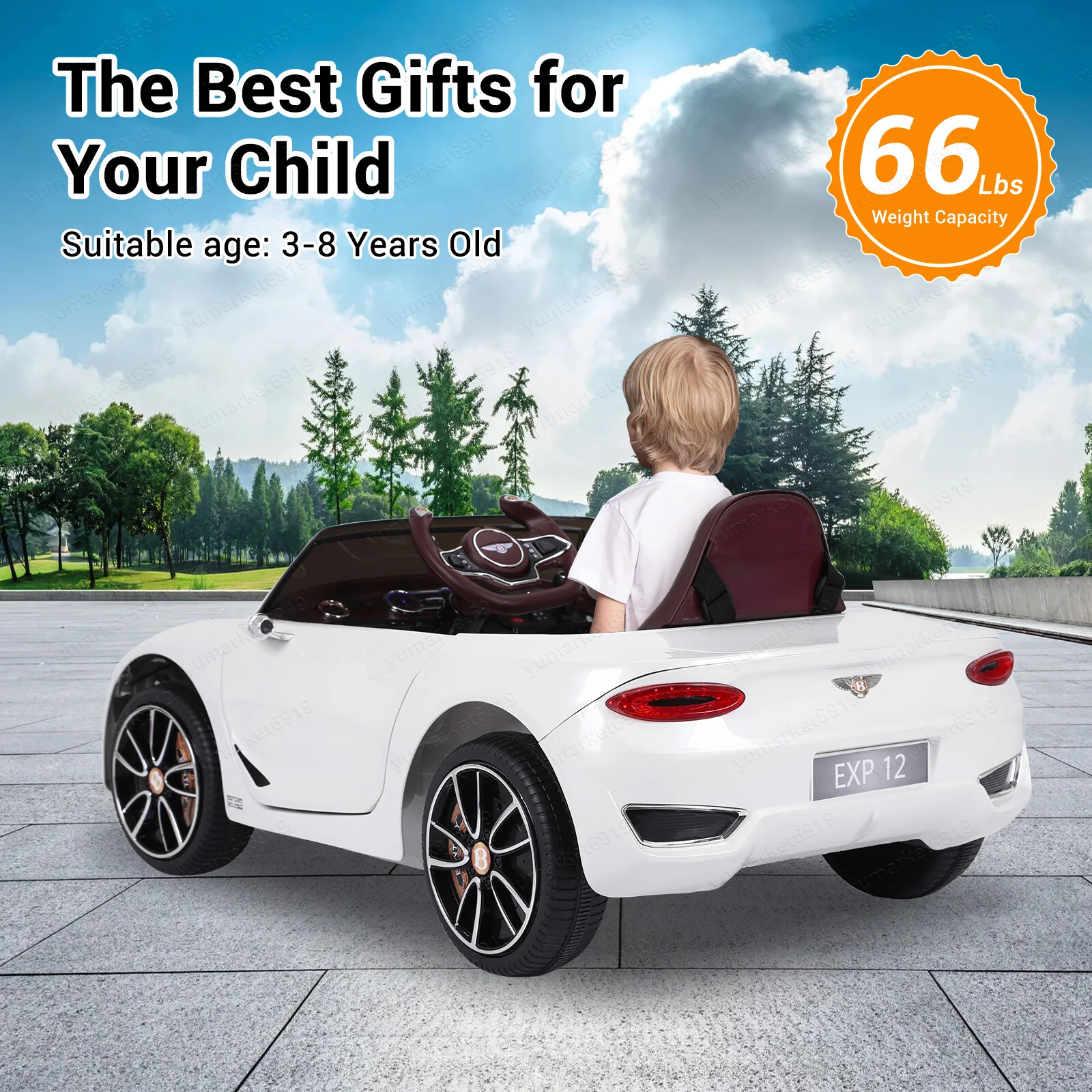12V Electric Kids Ride-On Car with Remote Control, LED Lights, and MP3 Player - Image 2