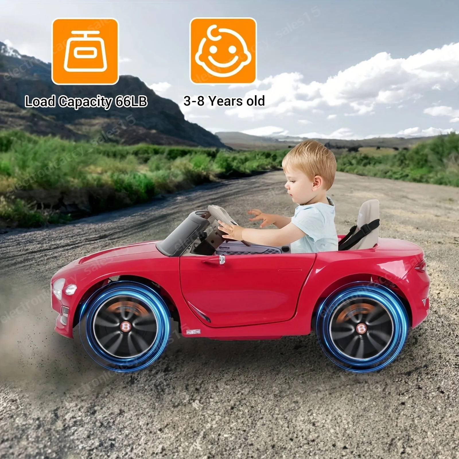 12V Electric Kids Ride-On Car with Remote Control, LED Lights, and MP3 Player - Image 5