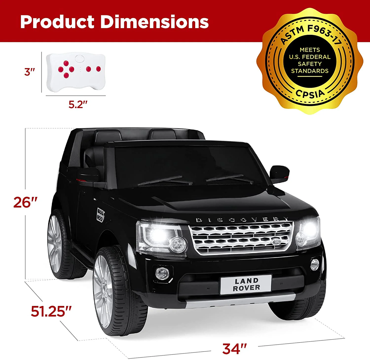Best Choice Products 12V 3.7 MPH 2-Seater Licensed Land Rover Ride-On Vehicle for Kids - Image 8