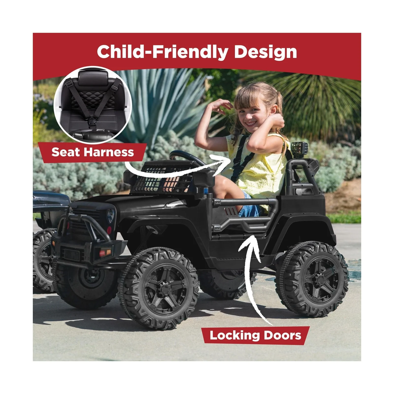 12V Kids Ride-On Truck Car with Parent Remote Control and Spring Suspension - Image 5