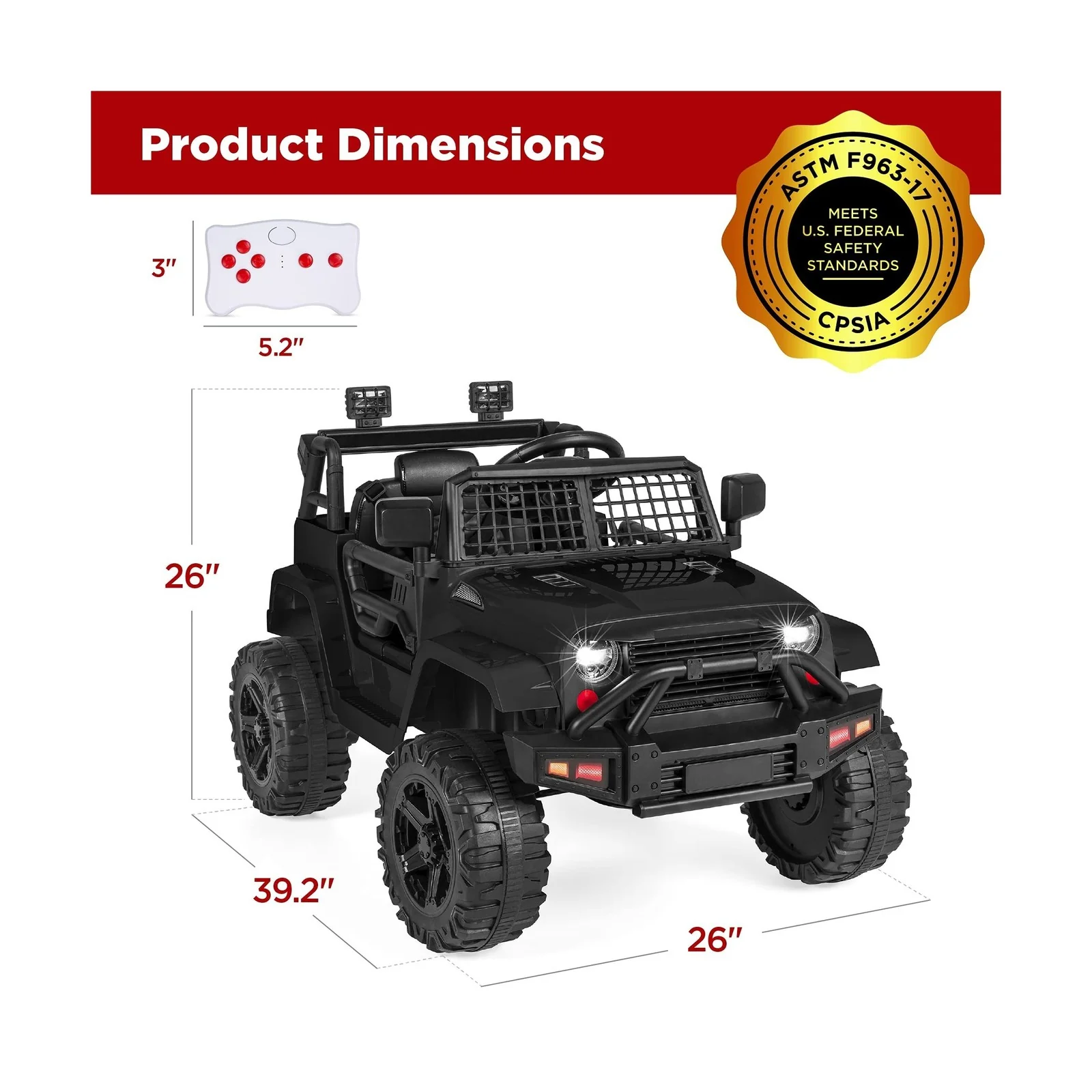 12V Kids Ride-On Truck Car with Parent Remote Control and Spring Suspension - Image 7