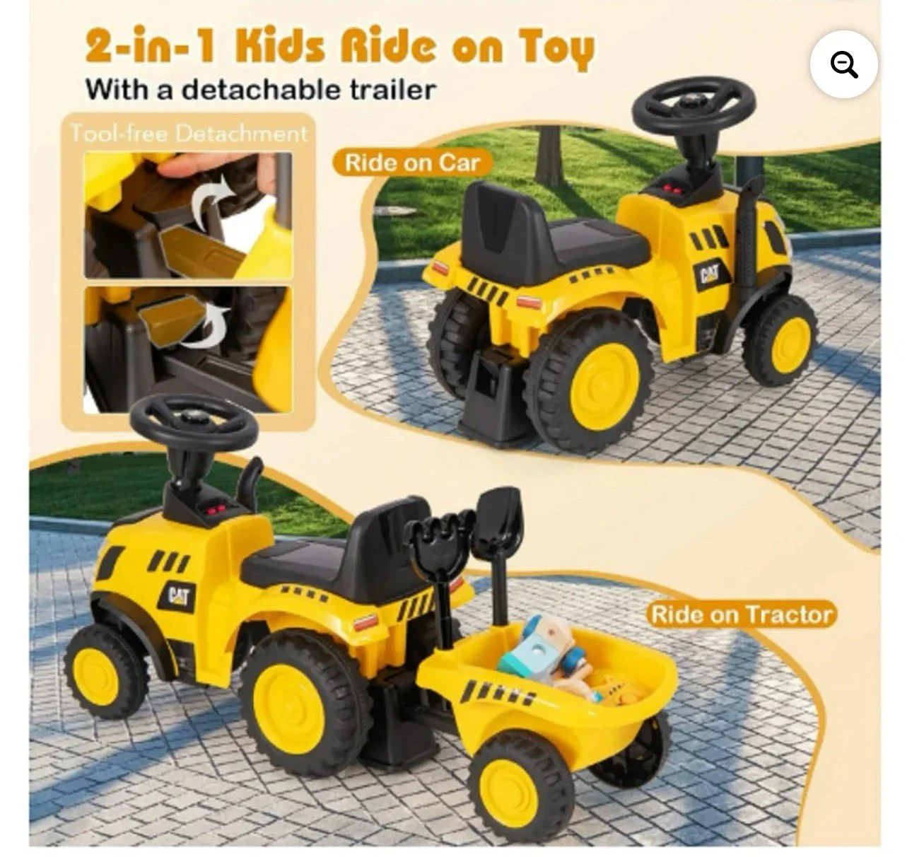 Ride-On Tractor with Trailer and Foot-to-Foot Pedal Control - Image 5
