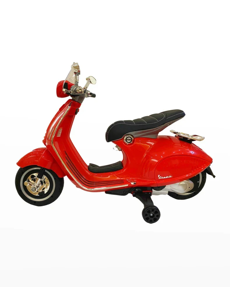 12V Red Ride-On Vespa Scooter Car Toy for Kids - Image 2