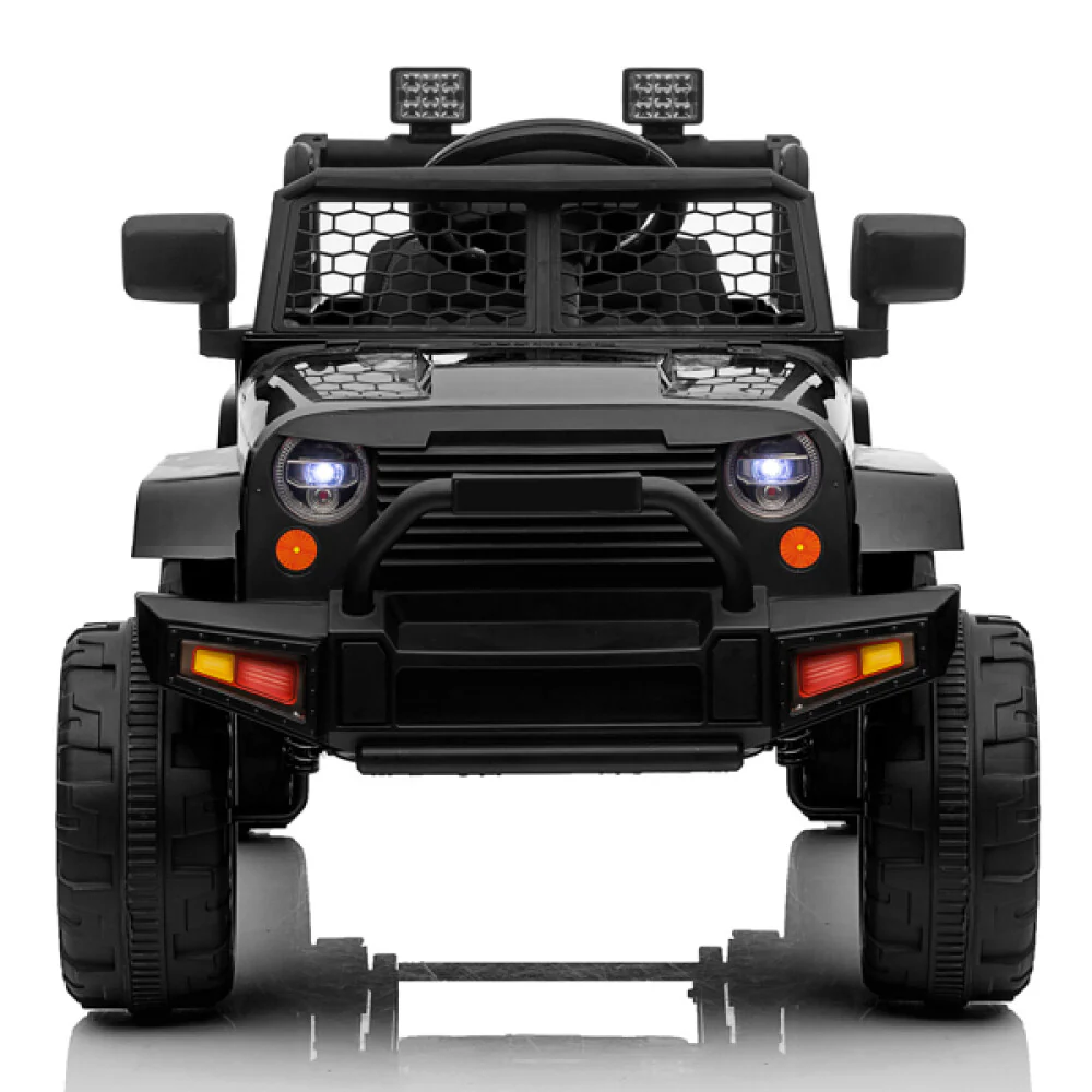 12V Black Electric Kids Ride-On Car Toy with Dual Drive, LED Lights, MP3, and 2.4G Remote Control - Image 4