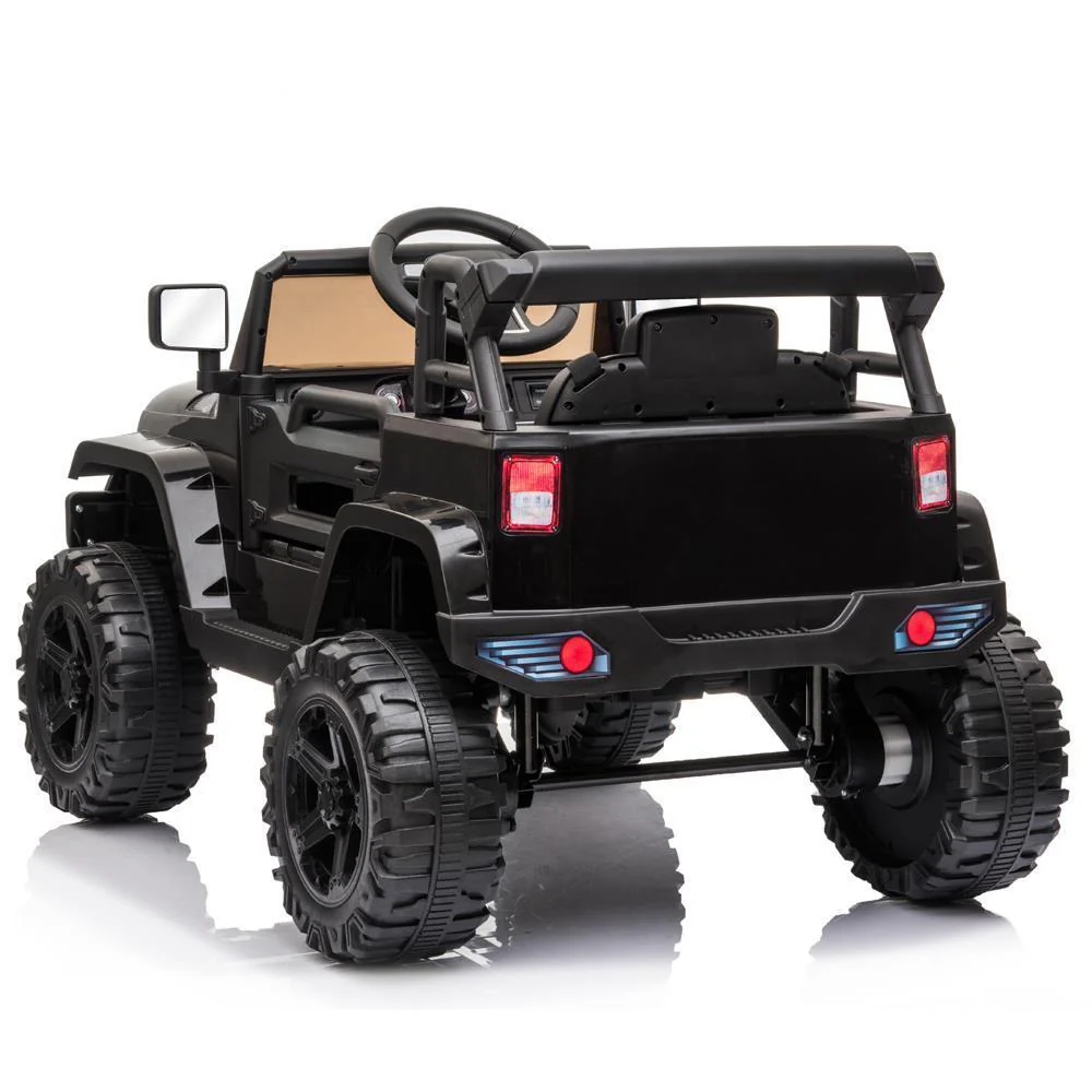 Black 12V Ride-On Truck for Kids with Parental Remote Control - Image 3