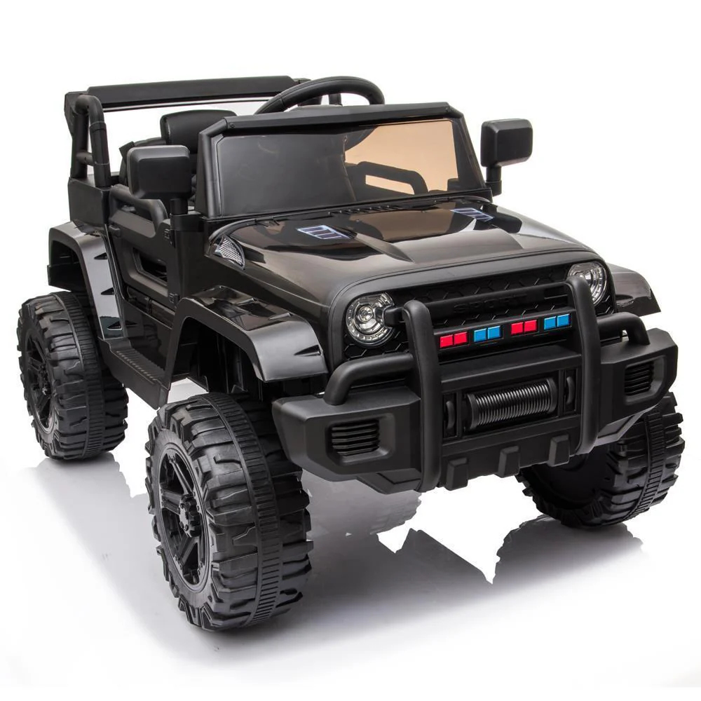 Black 12V Ride-On Truck for Kids with Parental Remote Control - Image 4