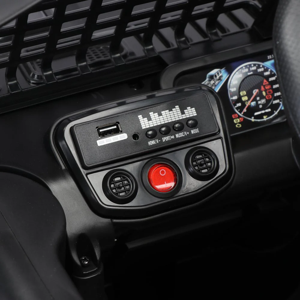 Black 12V Ride-On Truck for Kids with Remote Control, LED Lights, and Safety Belt - Image 9