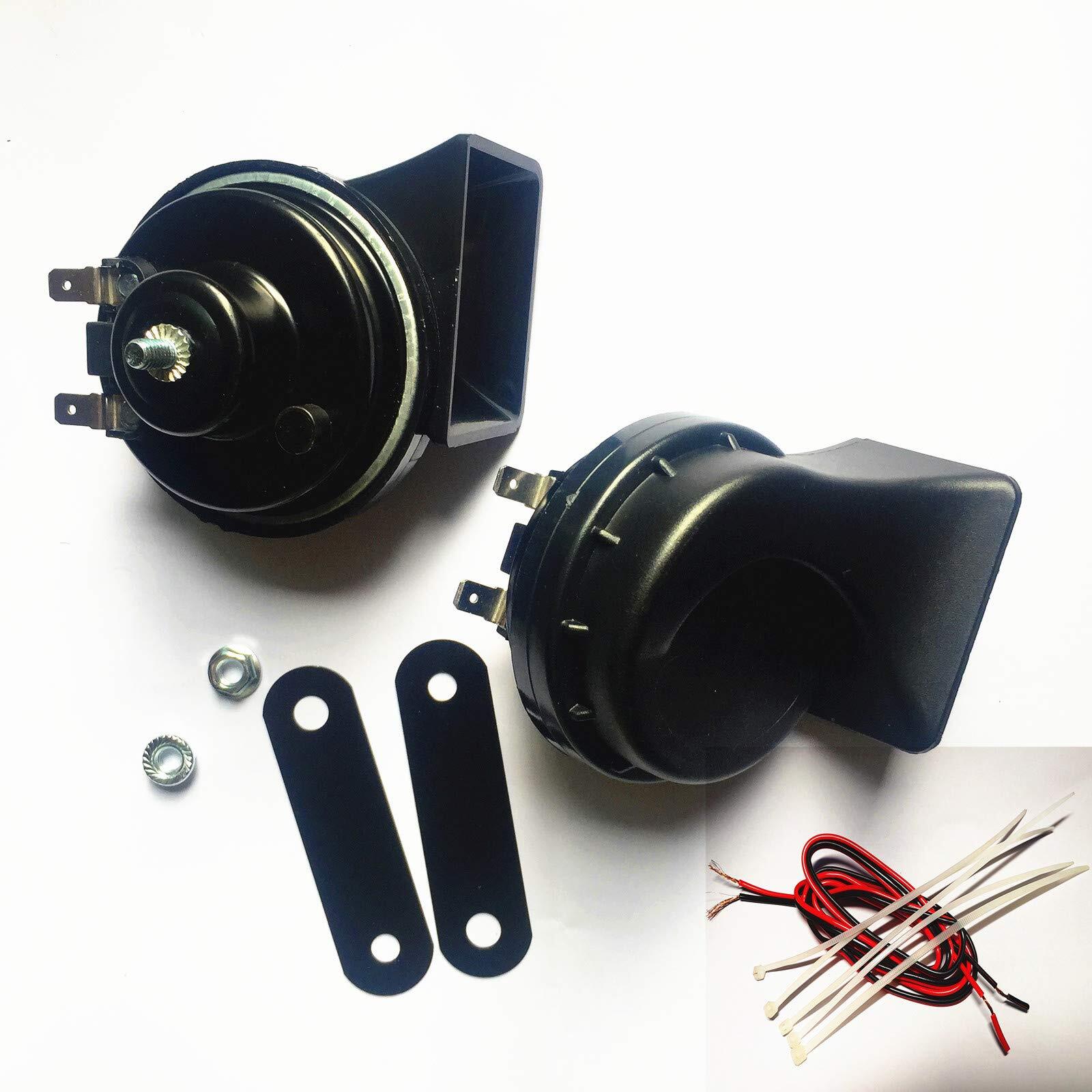 Black 140dB 12V Waterproof Car Air Horn with High and Low Tone and Mounting Bracket - Image 9