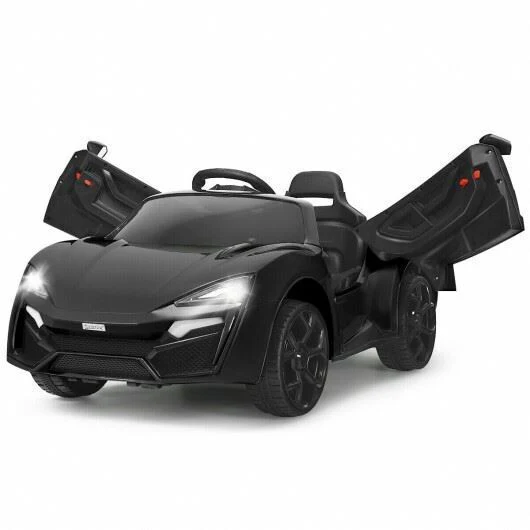 Black 2.4G RC Electric Vehicle with Lights - 12V Power - Image 4