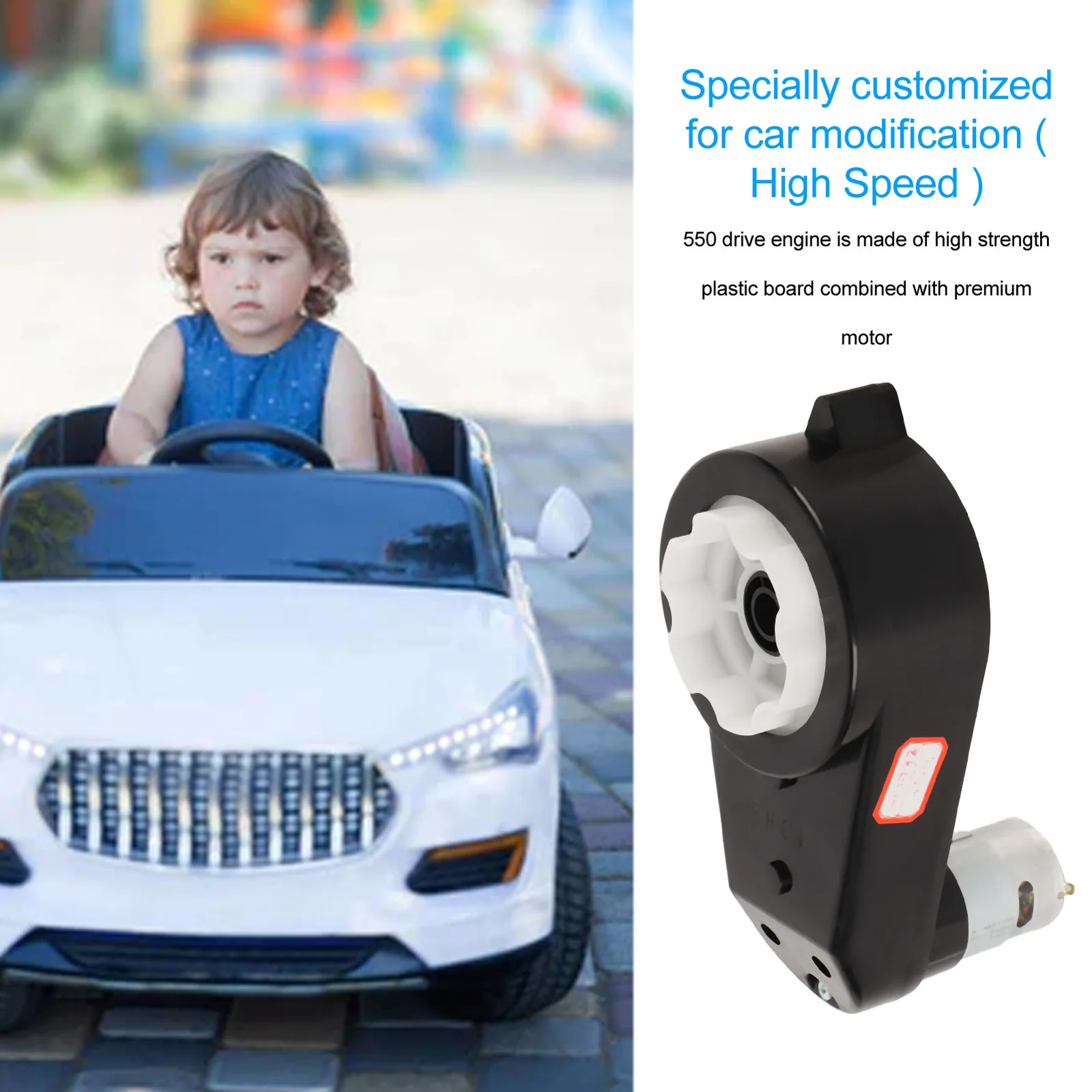 Black 12V Electric Children's Motorcycle Toy with 12000RPM Motor and Gear Box - Image 20