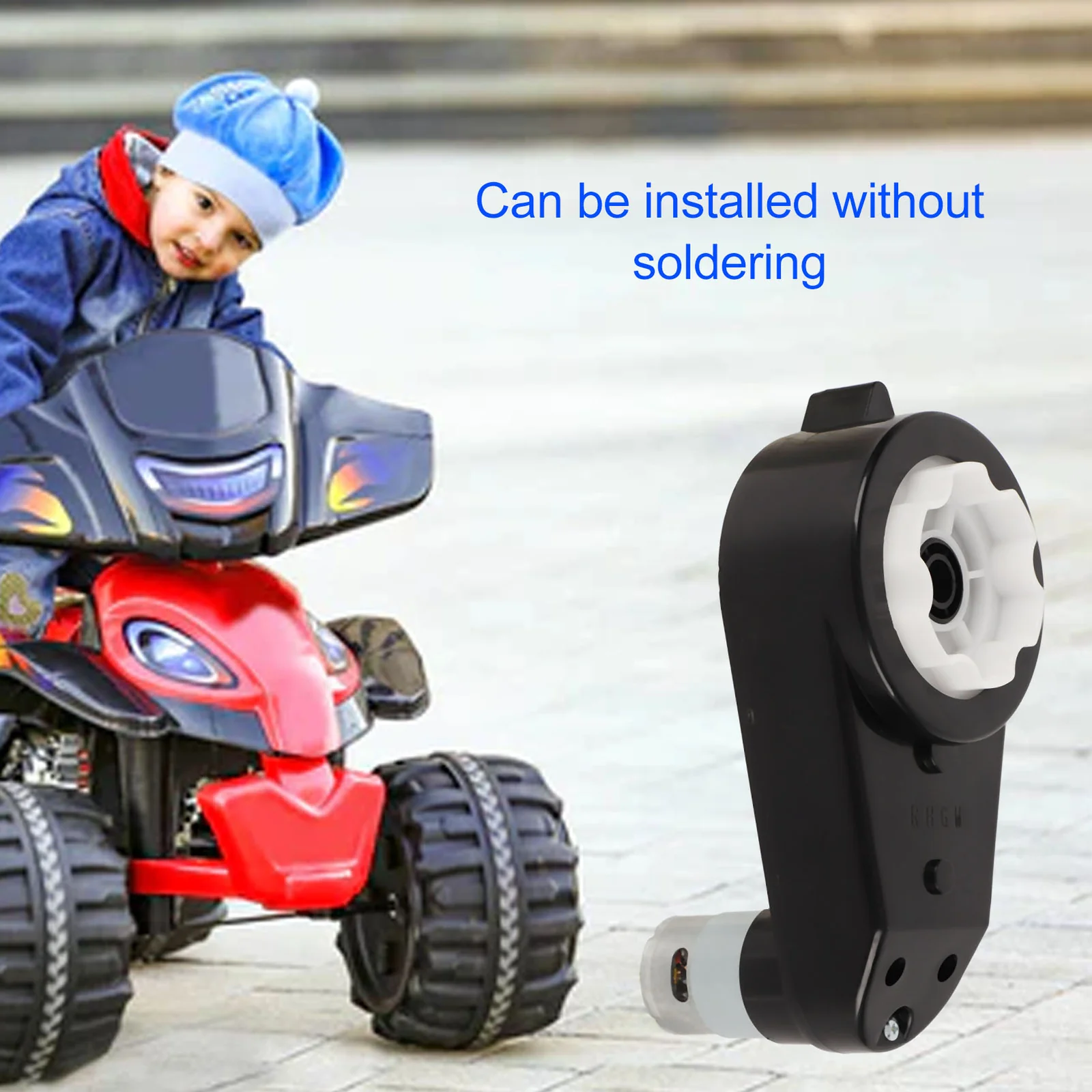 Black 12V Electric Children's Motorcycle Toy with 12000RPM Motor and Gear Box - Image 3
