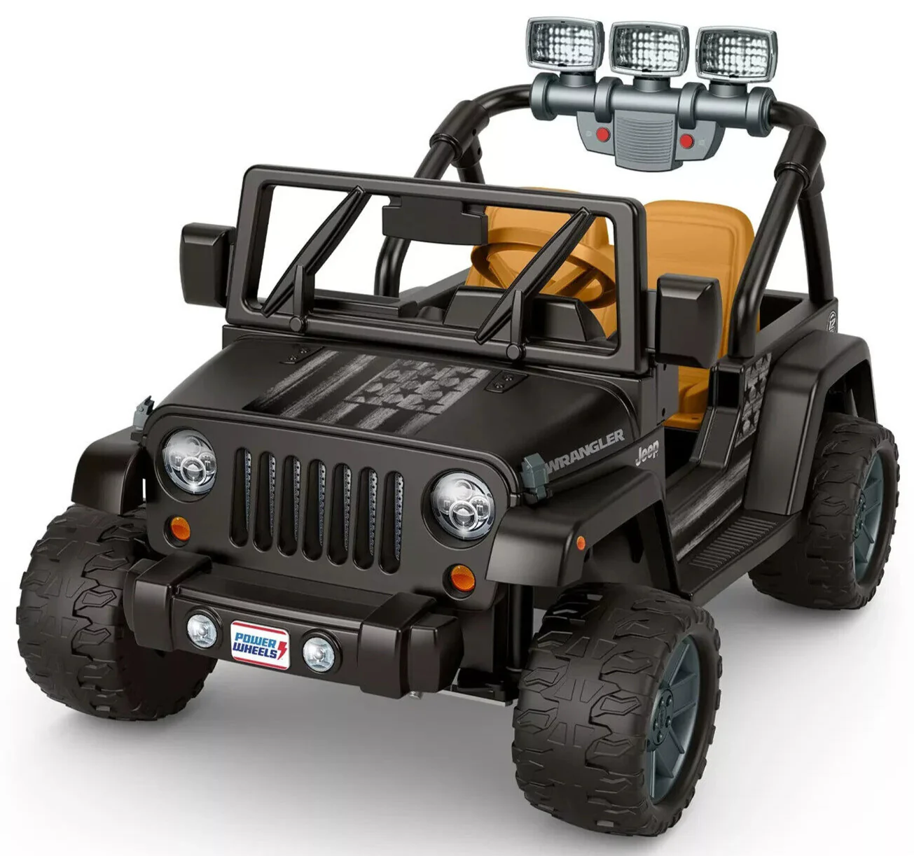 Black Stars and Stripes Jammin Jeep Wrangler Power Wheels Parts - Image 9