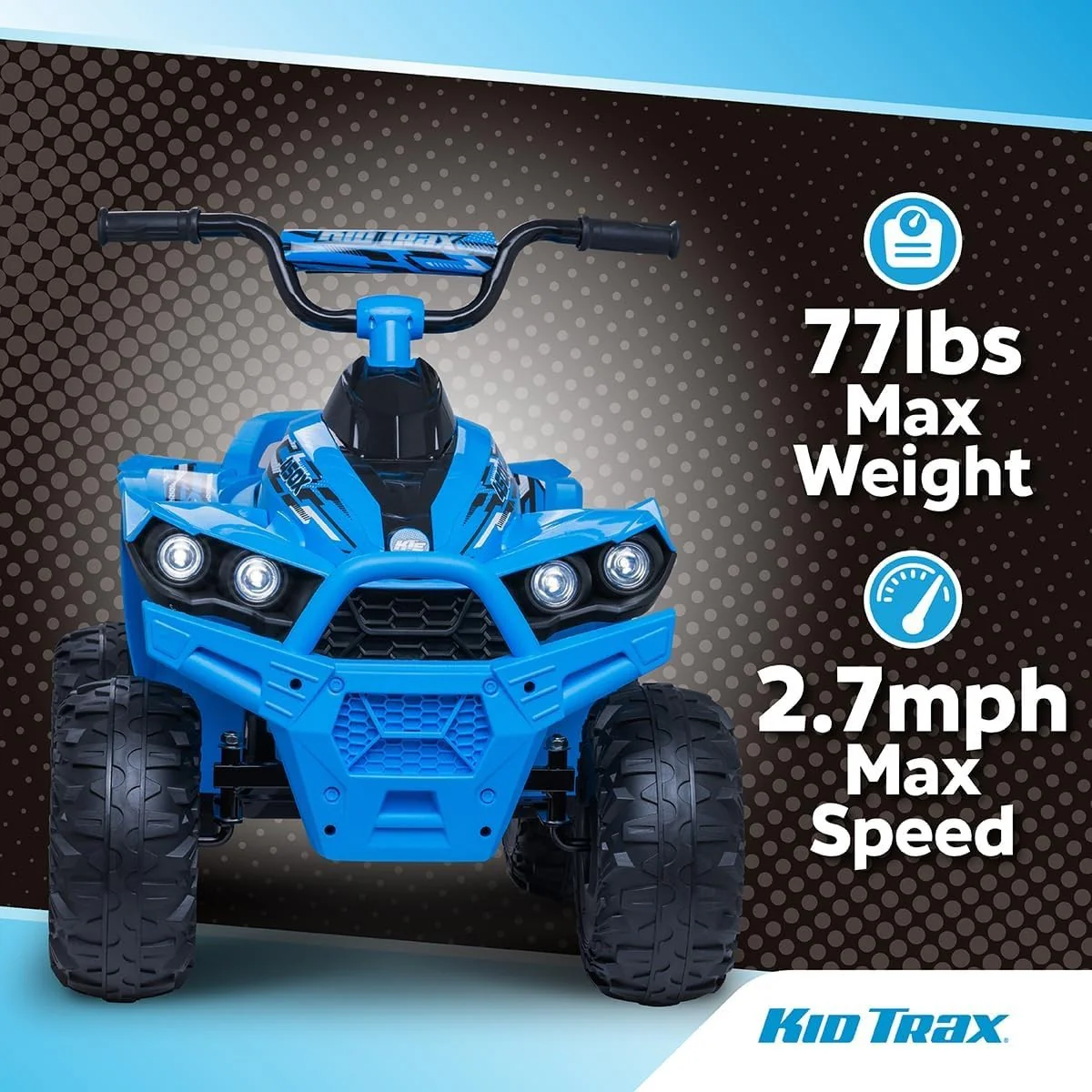 Blue 12V Electric Kids ATV Ride-On Quad with 77 lbs Weight Capacity - Image 6