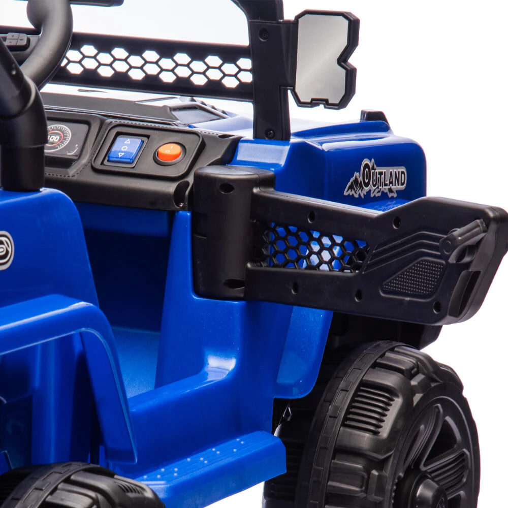 12V Blue Kids 6-Wheel Electric Ride-On Jeep Truck with Remote, LED Lights, and Bluetooth - Image 14