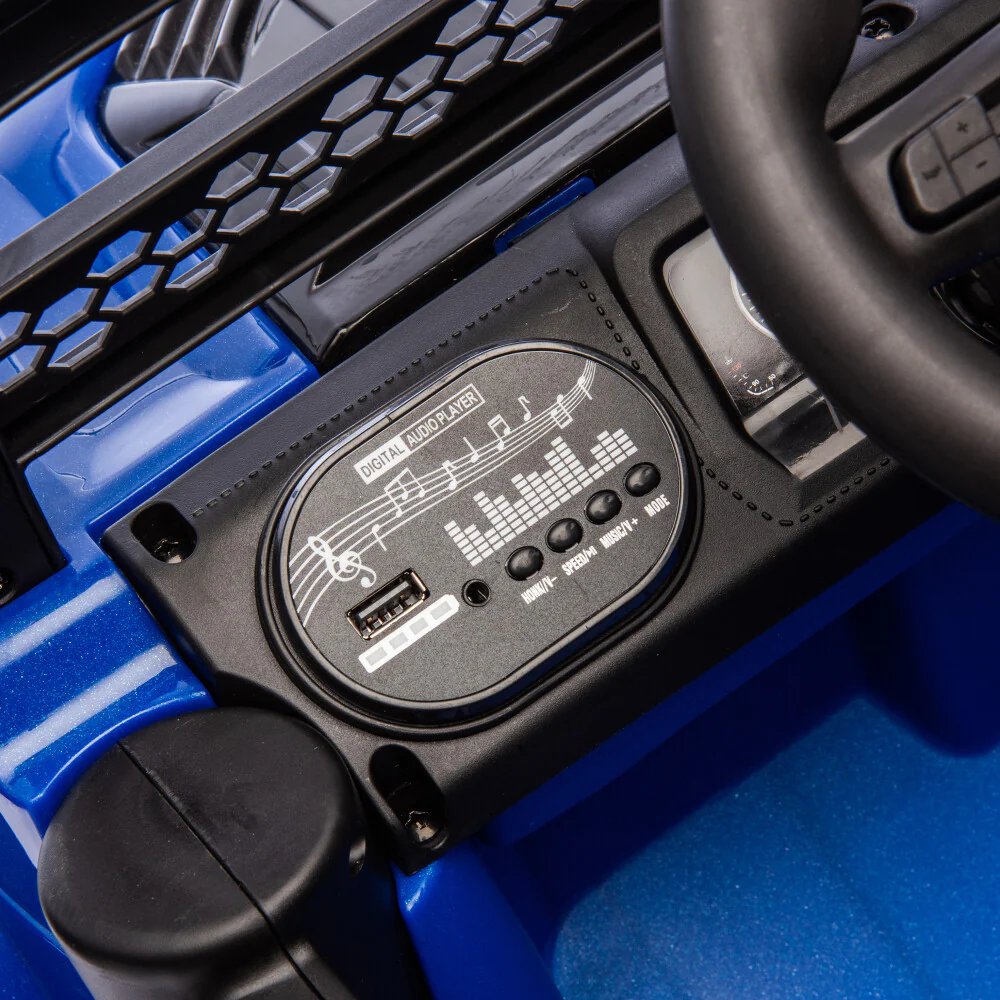 12V Blue Kids 6-Wheel Electric Ride-On Jeep Truck with Remote, LED Lights, and Bluetooth - Image 16