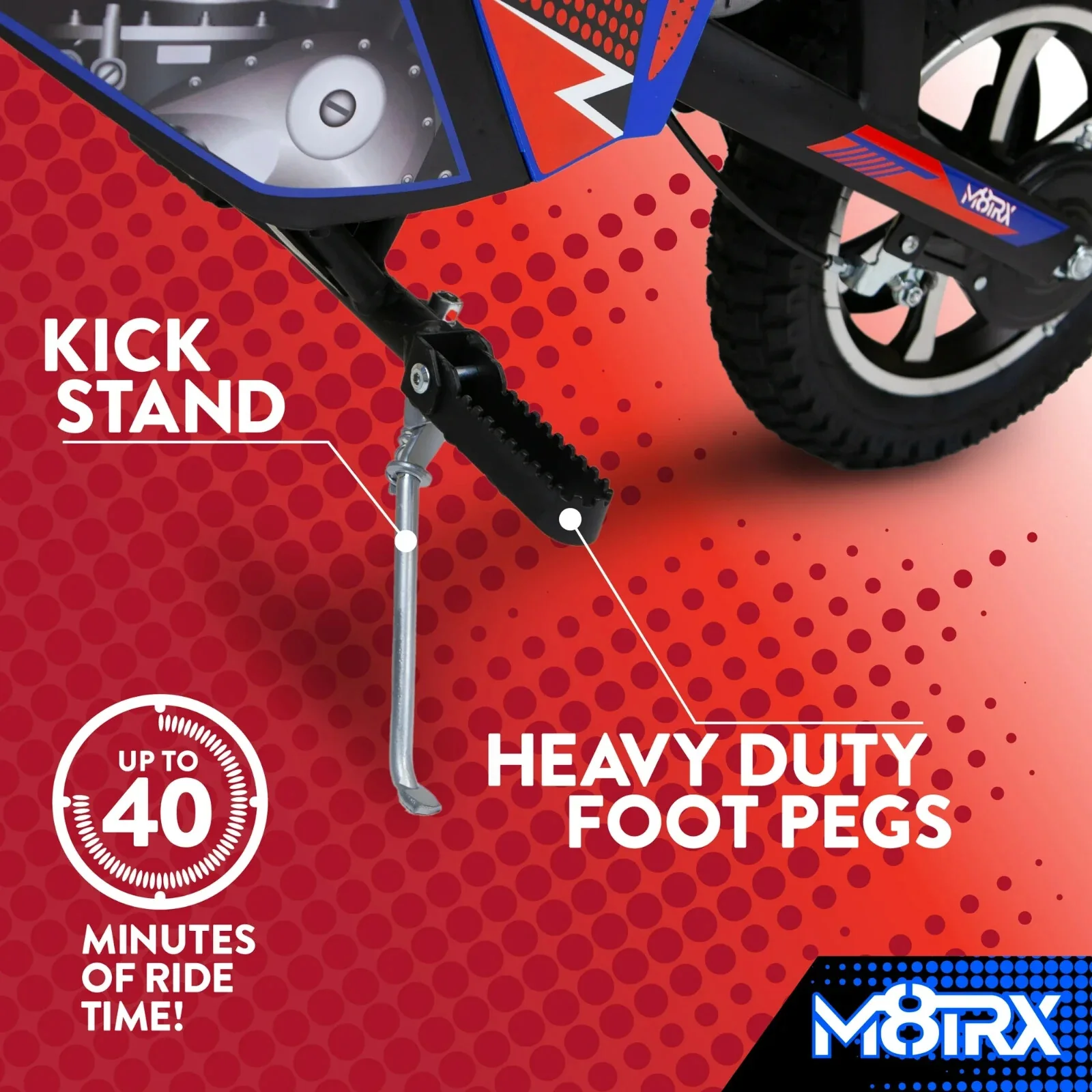 Blue 24V Electric Ride-On Dirt Bike Toy Motorcycle for Kids and Teens M8TRX - Image 3
