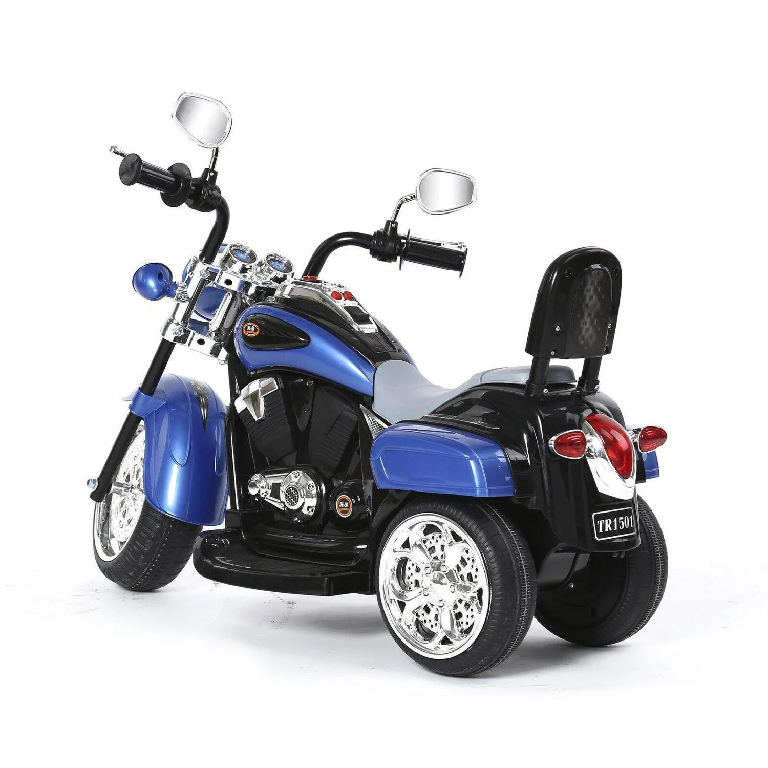 Blue 3-Wheel Electric Motorcycle Ride-On Toy with MP3 Player for Kids Ages 2-4 - Image 2